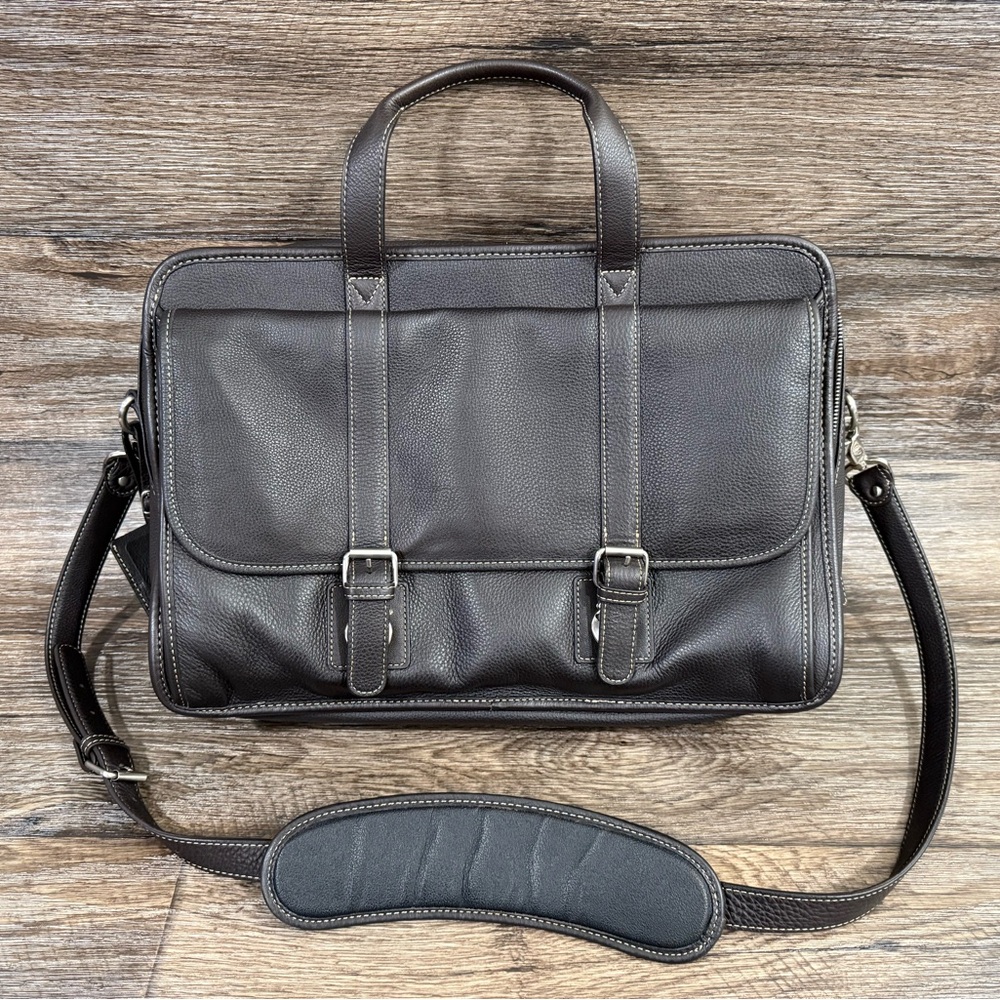 Vintage Leather LEVENGER Bomber Jacket Expandable‎ Travel Briefcase Bags Men’s